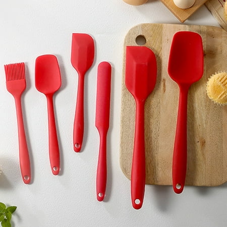 

Opolski 1 Set Spatula Set Multi-use Non-Stick Food Grade Silicone Kitchen Silicone Spatulas for Baking