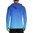 thumbnail image 3 of APTRO Men's UPF 50+ Sun Protection Hoodie Shirts Long Sleeve UV Outdoor Fishing Shirts SPF Rash Guard Shirts for Men Gradient Blue L, 3 of 6