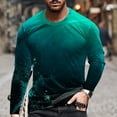thumbnail image 2 of Pompotops Hommes Casual Col Rond Manches Courtes Pull-Over Ligne 3D Imprimé T-Shirt Blouse en Vente, 2 of 5