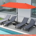 thumbnail image 2 of ZYPPPA  13 FT Double-sided Patio Umbrella, Outdoor Large Twin Size Umbrella w/Crank Handle & 12 Heavy-Duty Ribs, Oversized Rectangle Market Umbrella for Garden Deck Poolside, 2 of 18