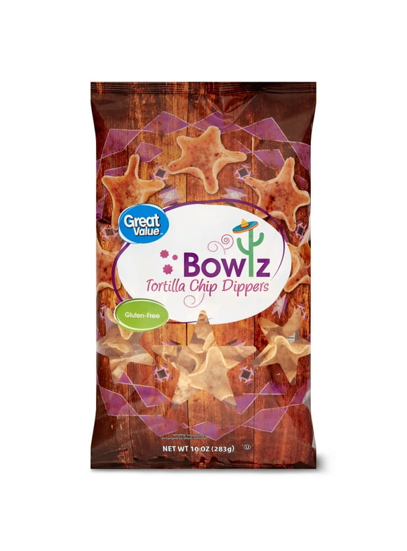 Great Value Bowlz Tortilla Chips Dippers, 10 oz
