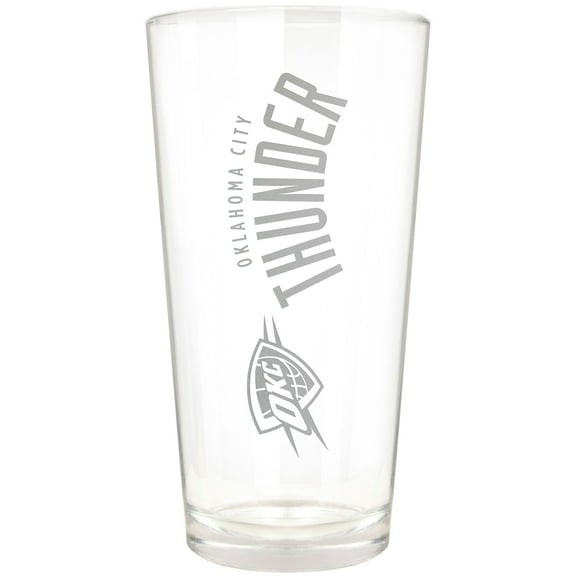 Oklahoma City Thunder Etched 16oz. Vertical Rally Cry Pint Glass