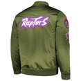 thumbnail image 3 of Men's Mitchell & Ness Olive Toronto Raptors Hardwood Classics Retro Satin Full-Zip Jacket, 3 of 3