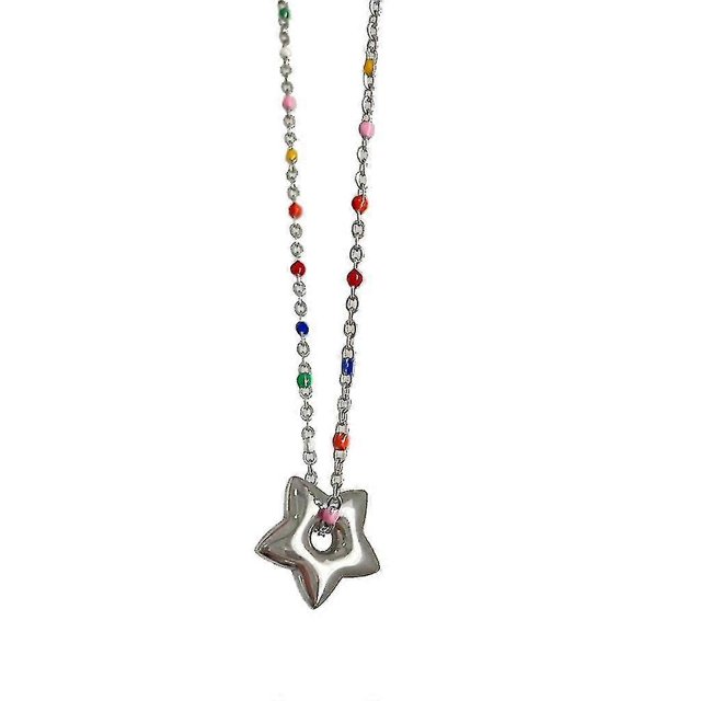 Gargantilla con dijes, joyería de moda para el cuello, colgante de estrella, collar para clavícula, regalo para damas --- Código de modelo 23782