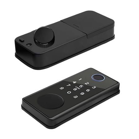 Tuya App Remote Control Door Lock Deadbolt with Keys Fingerprint Electronics Digital Indoor House Electronic Lock,1 x Fingerprint Lock,Black