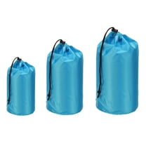 Uxcell Stuff Sacks, Waterproof Outdoor Storage Sack Portable Drawstring Dust Flap Bag for Camping Blue
