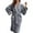 Light Gray, variant on HUANBAI Winter Long Sleeve Kimono Robe With Belt And Pockets Cozy Loungewear For Home Soft Warm Bathrobe Housewear Attire Women's Nightgown