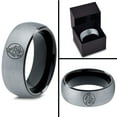 thumbnail image 4 of Valentines Men Gray Ring Tungsten Gamer Officiant Gift 50th Anniversary Deco Mom Gay Set, 4 of 7