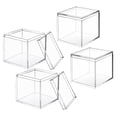 thumbnail image 3 of 4 cajas de almacenamiento pequeñas de plástico transparente con forma de cubo cuadrado y tapa, transparentes, para dulces, joyas, recuerdos de fiesta., 3 of 8