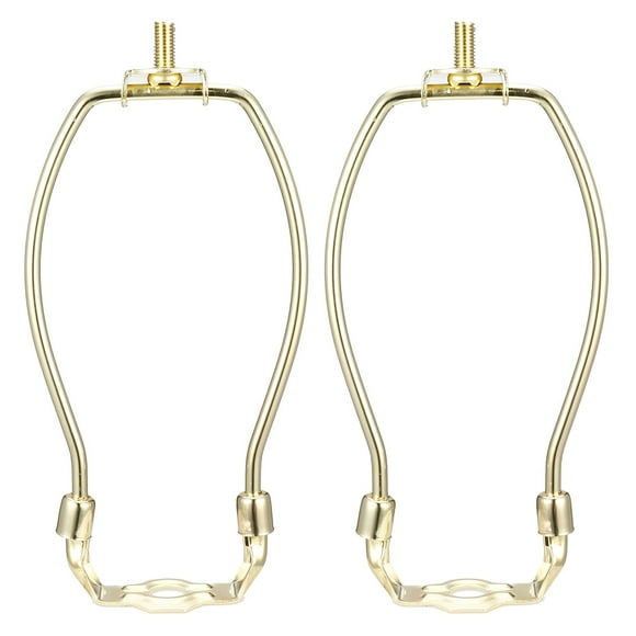 Unique Bargains 6 inch Lamp Harp Fitter for Lamp Shades Brass Finish 2 Pack
