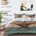 thumbnail image 3 of Cal King 4 Piece Bedding Set Western Star Country Texas Soft Breathable Duvet Cover and Pillowcase,Farm Vintage Wood Board Duvet Cover Set Washable Bed Sheets for Bedroom Dormitory Guest Room, 3 of 9