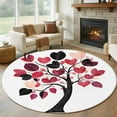 thumbnail image 2 of Valentine's Day Washable Round Area Rug 6 ft, Love Heart Tree, Soft Non Slip Rugs Stain Repellent Indoor Felt Carpet for Living Dining Room Bedroom Home Office, 2 of 9