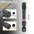 thumbnail image 2 of Uxcell 5pcs T40 Torx Impact Screwdriver Bit 1/4" Hex Shank 2" Long Magnetic No Hole, 2 of 7