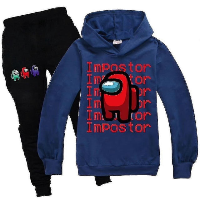 Kids Among Us Impostor Tracksuit Set Hooded Pullover Sweatshirt Hoodie Pants Outfit