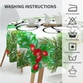 thumbnail image 2 of Merry Christmas Round Tablecloth 60 Inch Winter Snowflake Decorative Round Table Cloth for Home Kitchen Dining Room Patio Outdoor Picnic Party, 2 of 6