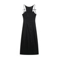 thumbnail image 5 of ​​​​​​​​​​HH TRAF Vestidos elegantes de verano para mujer con cremallera sin mangas con espalda descubierta y lazo con cordones Decorar playa sólido Sling Midi Vestido Mujer, 5 of 5