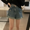 thumbnail image 6 of Y2K Cargo Denim Shorts Womens High Waist Stretchy for Street Style, 6 of 7