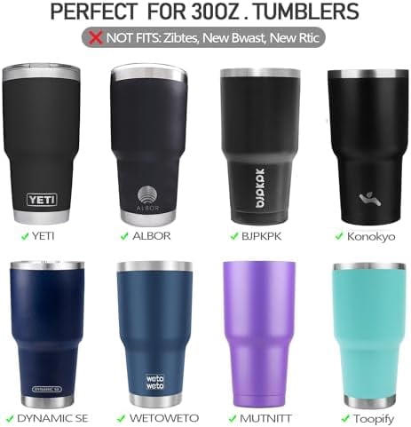 Jointown Straw Lids for YETI Rambler 26 oz Cup 30 oz Tumbler, 35 oz Straw Mug,2 Pcs 30 oz Tumbler Lids for Yeti Tumbler, Spill Proof Covers