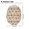 thumbnail image 6 of ZUXONGSY Chicken Flower Toilet Lid Dust Cover Toilet Protective Cover with Stretch Edges Decorative Round Elongated Toilet Lid Covers Suitable for All People Bathroom Decor, 6 of 6