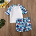 thumbnail image 4 of Coduop Toddler Baby Kids Boys Letter Short Sleeve Tops Shorts Bathing Suit 1-5 Years, 4 of 6