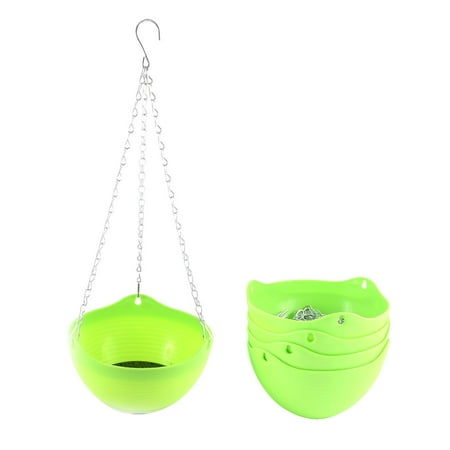 Hanging Gardens Plant - 5pcs Light Green Plastic Hanging Flower Pot Plant Planter Home Garden Decor
