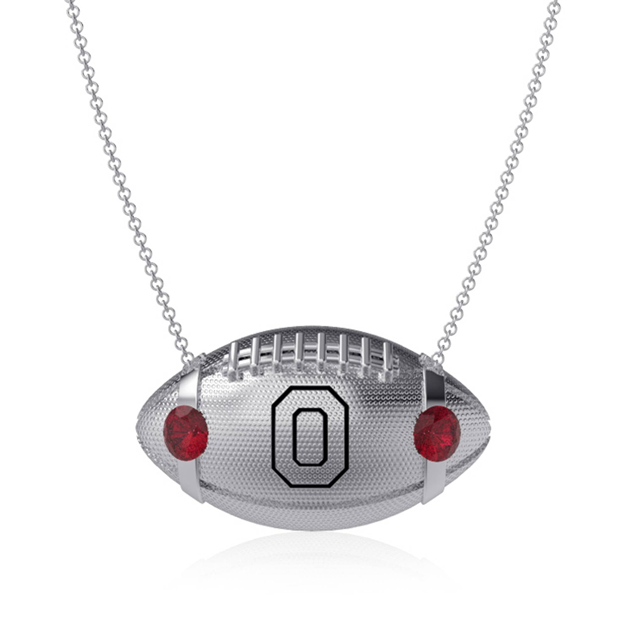 Mens Ohio State University Buckeyes School Letter and Name Logo Pendant Charm for Necklace Chain in 925 Sterling Silver 25 mm x 25 mm 