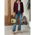 thumbnail image 6 of Women'S Knit Cardigan Sweaters Casual Long Sleeve Open Front Button Down Trendy Jackets Outerwear Wine Red S, 6 of 8