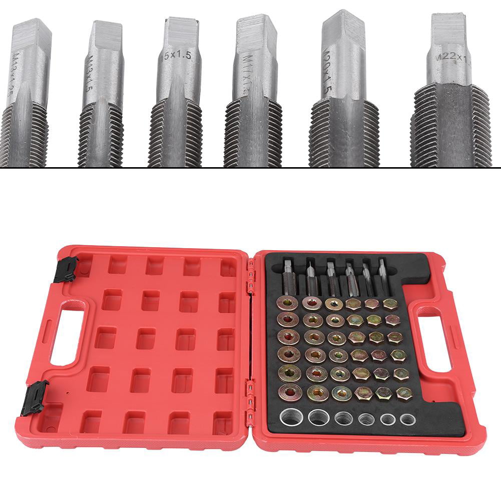 114Pcs Oil Pan Thread Repair Kit Sump Gearbox Drain Plug Tool M13 M15 M17 M20