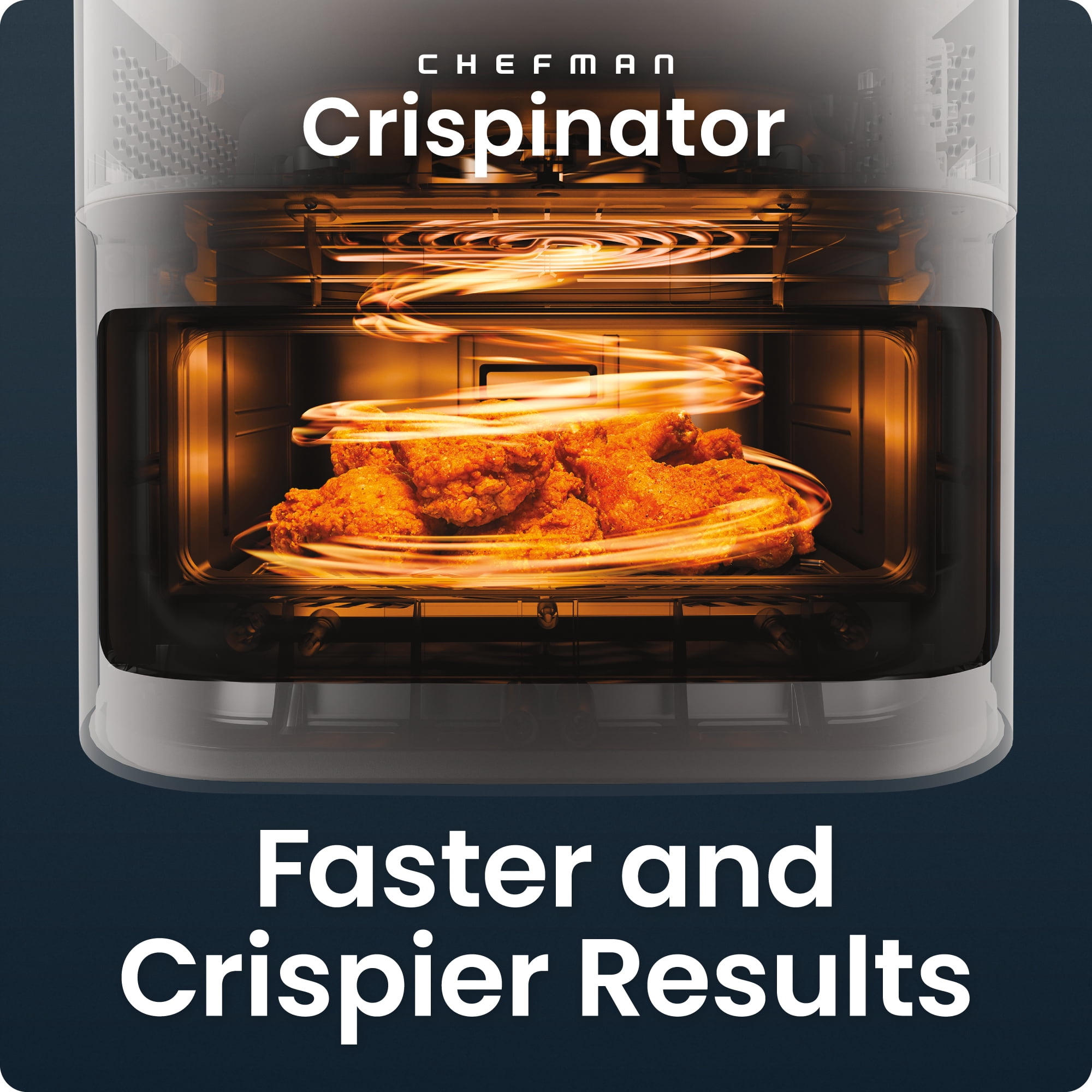 Chefman Crispinator 8-Quart 7-in-1 Air Fryer with Powerful, Whisper-Quiet DC Motor & 450°F Max Temp - Concrete