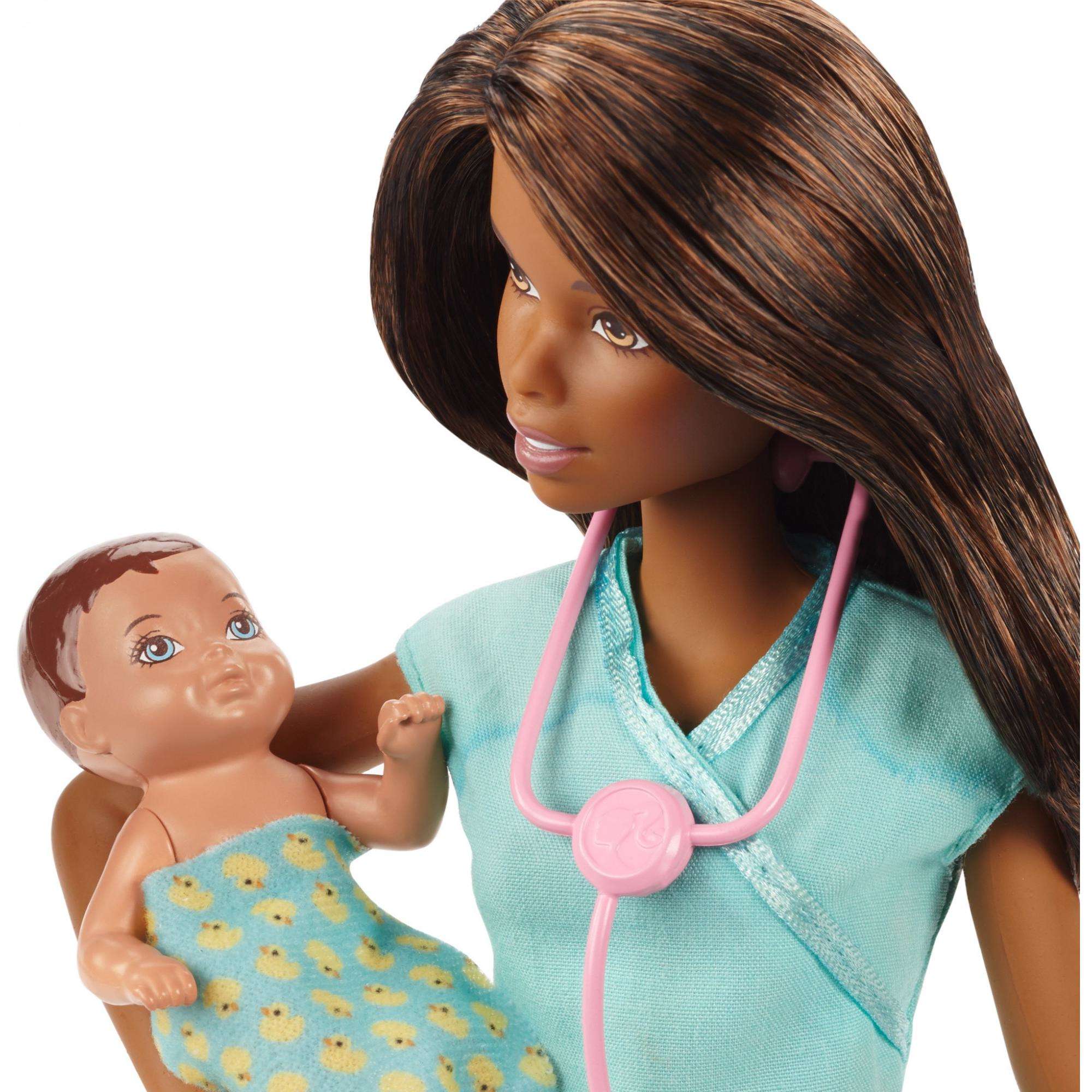 Barbie Careers Baby Doctor Nikki Doll, Brunette, with 2-Patients - image 2 of 4