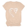 thumbnail image 1 of Meichang T-Shirts de la Saint-Valentin pour Femmes Hauts Mignons Imprimé Cœur Vacances Col Rond Hauts Décontractés Manches Courtes Cadeaux T-Shirts Blouses Liquidation de Printemps, 1 of 3
