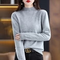 thumbnail image 4 of Womens Shirts Autumn and Winter New Sweater Women's Half Turtleneck Long Sleeved Women's Top Loose Slimming Versatile Sweater Pullover Sweater, 4 of 5