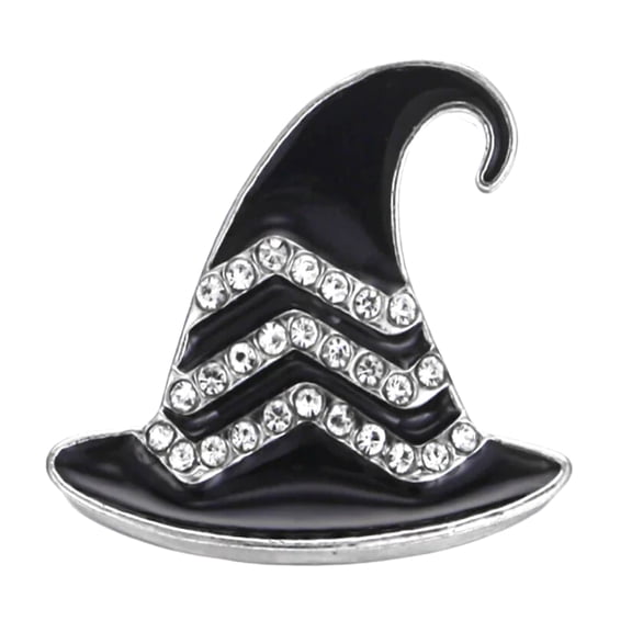Snap Jewelry Halloween Witch Hat, Black Ginger Charm 18MM Button, For Interchangeable DIY Customizable Accessories