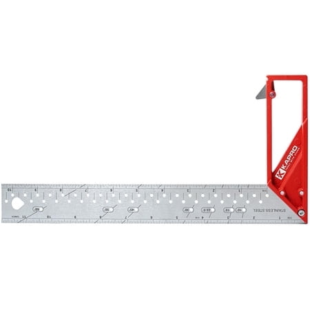 Kapro - 353 Professional Ledge-It Try & Mitre Square - pour Nivellement et Mesure - Lame en Acier Inoxydable Rétractable et Marquages de Règle Gravée - 12 Pouces