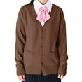 thumbnail image 1 of Women's 2023 Fall Oversized Open Front Button V Neck Lightweight Knit Cardigan Sweater Outerwear Garment, 1 of 4