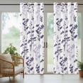thumbnail image 5 of Outdoor Curtains for Patio Waterproof, Purple Grey Botanical Outdoor Privacy Panels Grommet, Watercolor Spring Floral Summer Leaf Blackout Outside Curtains for Porch/Cabana 54"x95", 1 Panel, 5 of 8