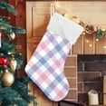 thumbnail image 5 of Blue Colorful Plaid Christmas Stockings, Christmas Presonalized Large Stocking Sock, Set of 2 Xmas Party Winter Decor Candy Bag Family Holiday Gift, 17.7 Inch, 5 of 7
