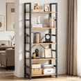 thumbnail image 4 of CONCETTA 5 Tier Bookshelf, Modern Bookcase Storage Organizer for Home Office, Rustic Brown, 4 of 12