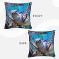 thumbnail image 3 of Bingfone Sea Turtle Swims Linen Throw Pillow Covers Cushion Case Pocket Button Vintage Farmhouse Pillowcase for Sofa Couch Bed 16"x16", 3 of 9