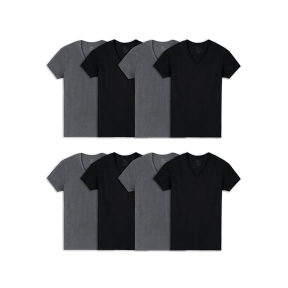 Fruit of the Loom Men's Active Cotton Blend Crew Undershirts, 8 Pack, Sizes S-XL
