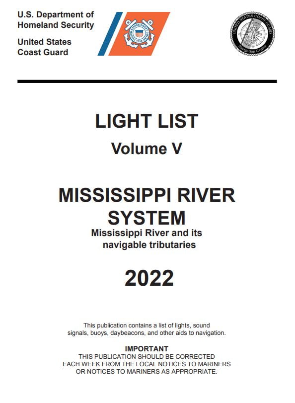 USCG Light List V 2022 Mississippi River System