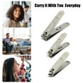 thumbnail image 3 of Unique Bargains 3 Pc Nail Clippers Portable Nail Clipper Set for Nail Care Champagne Stainless Steel, 3 of 7