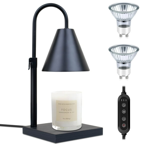 DAYBETTER Candle Warmer Lamp with Timer,Electric Dimmable Candle Lamp with 2 50W GU10 Bulbs for Jar Candles,Adjustable Height Present Lamp for Mom Girlfriend Home Decor