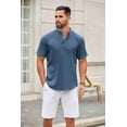 thumbnail image 6 of COOFANDY Men's Linen Shirt Short Sleeve Hippie Casual Beach Shirts, 6 of 9