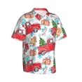 thumbnail image 2 of Fotbe Watercolor Red Truck And Fir Tree Hawaiian Shirt For Men Unisex Summer Beach Casual Short Sleeve Cotton Linen Button Down Shirts-Large, 2 of 9