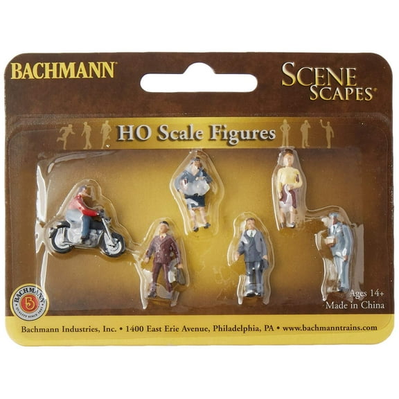 Bachmann - City People with Motorcycle - HO Scale