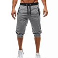 thumbnail image 1 of Mens Drawstring Gym Sports Sweatpants Stretchy Running Joggers Shorts 3/4 Pants FF R ZD-Light Grey-Tag L, 1 of 2
