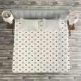 thumbnail image 4 of Ambesonne Geometric Quilted Bedspread Set 3 Pcs, Geometric Art, King Size, Charcoal Grey Beige, 4 of 4