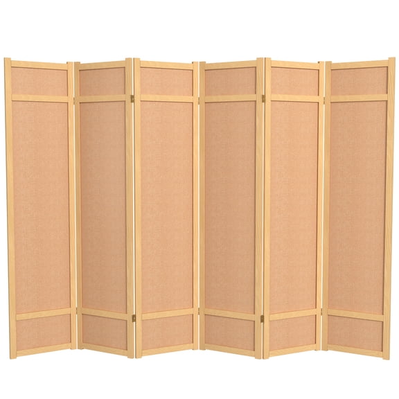 6 ft. Tall Jute Shoji Screen - 6 Panel - Natural