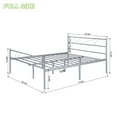thumbnail image 3 of Geniqua Full Size Bed Frame Silver Steel Platform Modern Headboard Footboard Foundation Tool Free Assembly No Box Spring Needed, 3 of 8